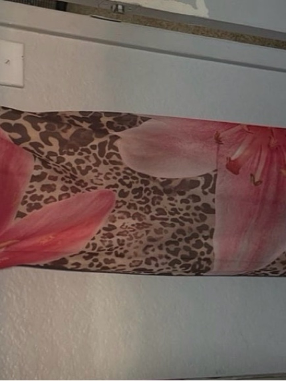 Floral Pink and Brown Leopard Print Wall Art Panel